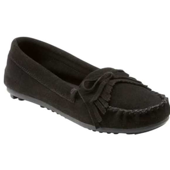 Ladies' Moccasin black suede  slip on Shoes Women's 11 new with tags - Picture 1 of 9